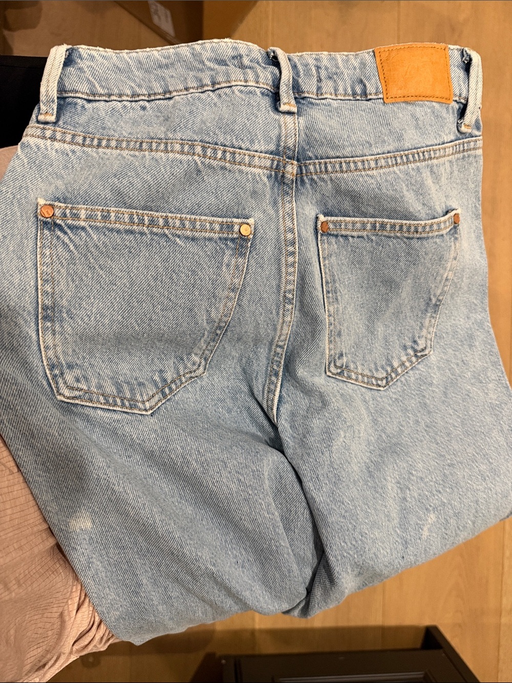 Zara Light Blue Straight-Leg High-Rise Jeans - Picture 3 of 3
